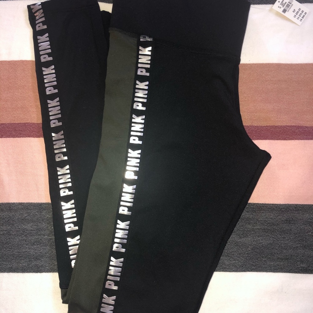 TWO PINK leggings Victorias secret!!! new!